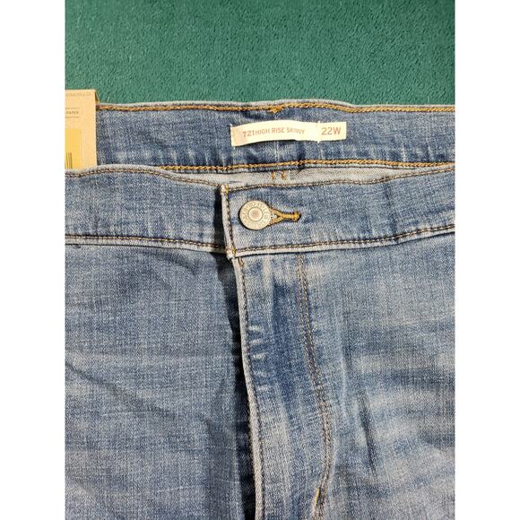 Levis 721 Jeans Size 22 W Womens Blue Pants Stretch Denim High Rise Skinny NWT - Picture 7 of 16
